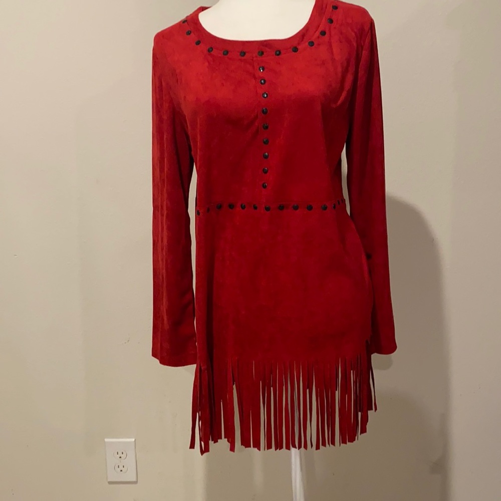 Faux suede top